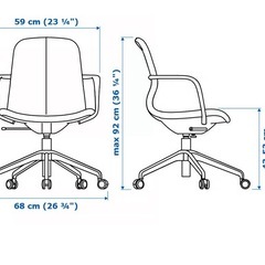 IKEA LÅNGFJÄLL ロングフィェル デスクチェア アームレスト付きの画像