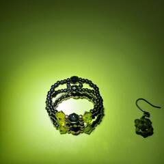 ビーズアクセサリーピアス&指輪の画像