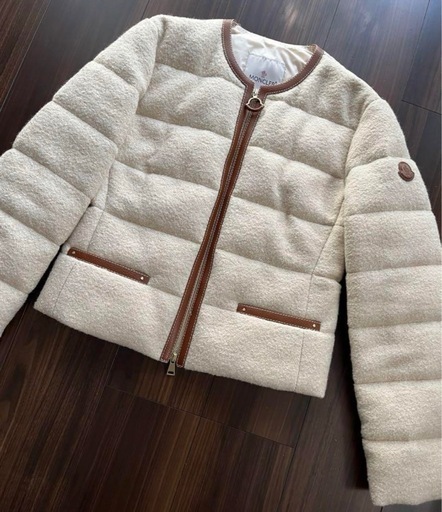 ☆MONCLER☆エレガントレザートリムダウンジャケット・Serinde♪ MONCLER モンクレール ダウンジャケット レディース FOURMINES