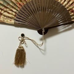 扇子　竹と布製の画像