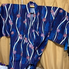 レディース浴衣、新品、ネイビーの画像