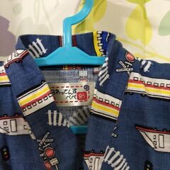 【試着のみ】幼児甚平サイズ95新幹線柄の画像