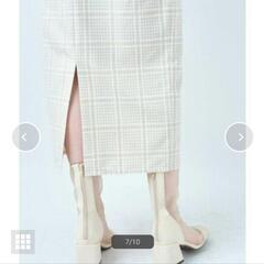 ウィルセレクション　タイトスカート　淡色チェックの画像