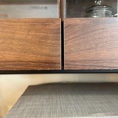 【8/21までの引き取りなら15000円に値下】ブラウン色●食器棚　レンジ台 幅90cmの画像