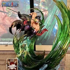 ワンピース ゾロ 三刀流 フィギュア LED風エフェクト付き｜立体感抜群の画像