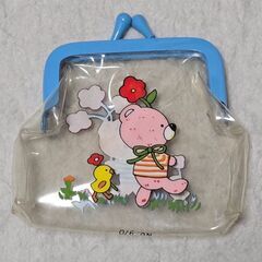 こぐま がま口 コインケース 昭和レトロ ビニール製 当時物 小物入れ 雑貨の画像