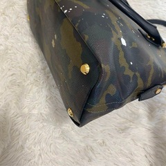 美品⭐︎ ジャンティバンティ ハンドバッグ カモフラ柄 迷彩 カーキ ゴールド金具の画像