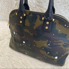 美品⭐︎ ジャンティバンティ ハンドバッグ カモフラ柄 迷彩 カーキ ゴールド金具の画像