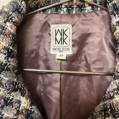 MK MICHELKLEIN ツイード ジップ　ジャケット 40 グレー　マルチの画像