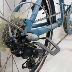 【中古】BRIDGESTONE ブリヂストン MARK ROSA M7 マークローザM7 グレイッシュミント 20インチ 7段変速  カゴ付きの画像
