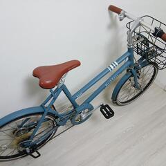 【中古】BRIDGESTONE ブリヂストン MARK ROSA M7 マークローザM7 グレイッシュミント 20インチ 7段変速  カゴ付きの画像