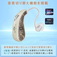 耳掛け集音器 両耳対応 USB充電式 2種類モード 小型 軽量 簡単操作の画像
