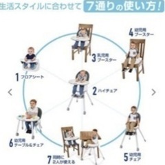 【引取限定】グレコ　7in1 美品 ベビー ダイニングチェア付け可能の画像