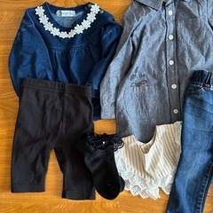 ベビー服サイズ80 長袖　ジーパン　ボレロ　ワンピース　秋服冬服の画像