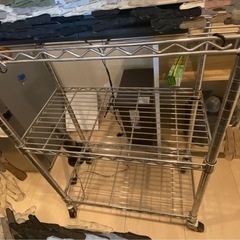 スチールラック 2段 キャスター付きの画像