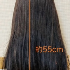 ストレートロングウィッグ、前髪あり、約55cm こげ茶の画像