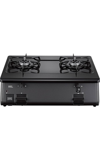 コンロ 都市ガス用 ホーロートップ グリルなし 標準サイズ59cmタイプ(右高火力) チャコール