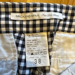 「SPICK AND SPAN」の白黒チェック柄の7-8分丈パンツ サイズ：38の画像