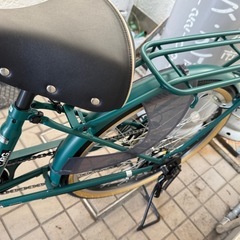 自転車　ママチャリ　24インチ　ギア　6段変速　緑　オシャレ　の画像