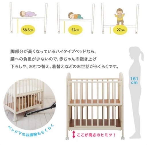 (くにぽん)KATOJI ベビーベッド　川崎市引き取り限定 手渡し限定 美品 KATOJI ベビーベッド カトージ - メルカリ