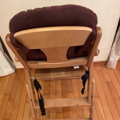 澤田木工所　ハイチェア　木製ベビーチェア クッション 付きの画像