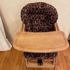 澤田木工所　ハイチェア　木製ベビーチェア クッション 付きの画像