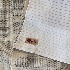 【三越謹製】夏のお出掛けに★白地に葉模様の夏紬の画像