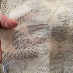 【三越謹製】夏のお出掛けに★白地に葉模様の夏紬の画像