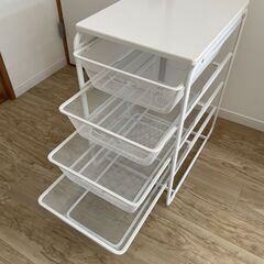 無料　IKEA ALGOT 3段 引き出し収納　ホワイト②の画像