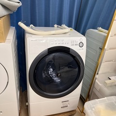 値引き不可　美品　シャープ　ES-S7D-WL 左開き　ドラム式洗濯乾燥機　横幅60✖️奥行き60cm コンパクトサイズ の画像
