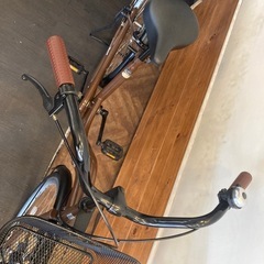 【SALE！8月末まで防犯登録無料！ノーパンクタイヤ】シングルギア　26インチ自転車　ブラウンの画像