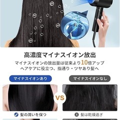 ✨新品✨【高速モーター&高濃度マイナスイオン】 1500W 大風量 速乾 美髪 サロン 折りたたみ式の画像