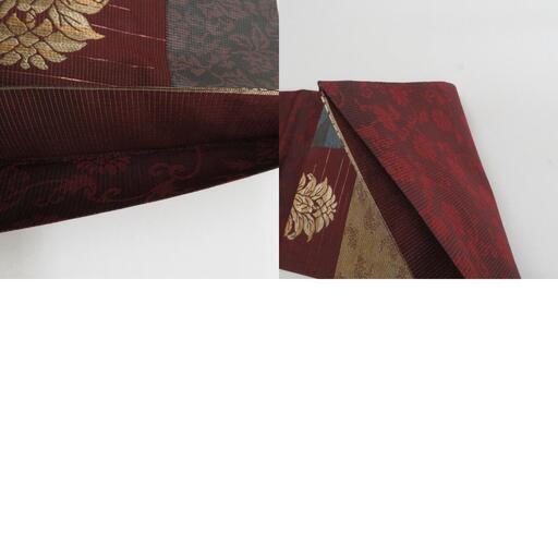 ◎mo-1799　袋帯　全通　長さ448　幅31　7-16 平和屋野田店 六通柄袋帯 唐織 正倉院花文 黒地 金銀糸 逸品