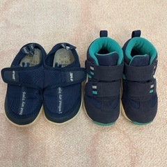 IFMEウォーターシューズ＆アシックススニーカー　ネイビー 15cm