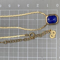 Christian Dior【クリスチャンディオール】 ネックレス レディース　ラピスラズリ　カラーストーン　ゴールドカラー　ヴィンテージの画像