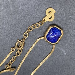 Christian Dior【クリスチャンディオール】 ネックレス レディース　ラピスラズリ　カラーストーン　ゴールドカラー　ヴィンテージの画像