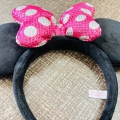 ディズニーランド カチューシャ ミニー ピンク キラキラリボンの画像