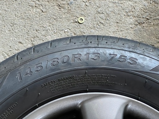 145/80-R13 アルミホイール4本セット 走行１ヶ月・500km程度