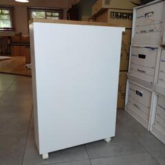 山崎実業　キッチンor洗面所用棚　ホワイトカラー　木ラックの画像