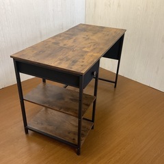 SALE☆【リユース☆エコちょっぷ】美品⭐︎引取限定！パソコンデスクオフィスデスクラック付きシンプルデザイン収納袋付きの画像