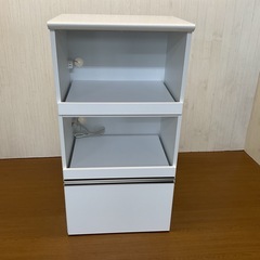SALE☆【リユース☆エコちょっぷ】美品KOGA ホワイト レンジボード 2段 引き出し付きレンジ台の画像