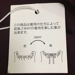 半袖トップス　フリーサイズ　前後2way  オフショル　茶色の画像
