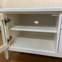 SALE☆【リユース☆エコちょっぷ】ニトリ ホワイト 木製 テレビ台 ガラス扉付きの画像