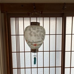 和風 盆提灯 花鳥模様　未使用