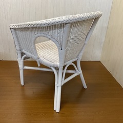 SALE☆【リユース☆エコちょっぷ】ニトリ ホワイトラタンチェア テーブルセットの画像