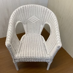 SALE☆【リユース☆エコちょっぷ】ニトリ ホワイトラタンチェア テーブルセットの画像