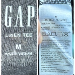 GAP 黒のリネン透け感Tシャツ M☆の画像