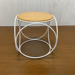 SALE☆【リユース☆エコちょっぷ】ニトリホワイトスチールサイドテーブルの画像