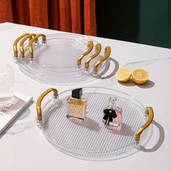 未使用　飲食店　カフェ　喫茶店　プレート　2点セット　ゴールド　アンティーク　トレー　ケーキスタンド の画像