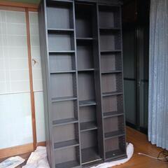 YAMADAスライド式本棚　ブラウンの画像